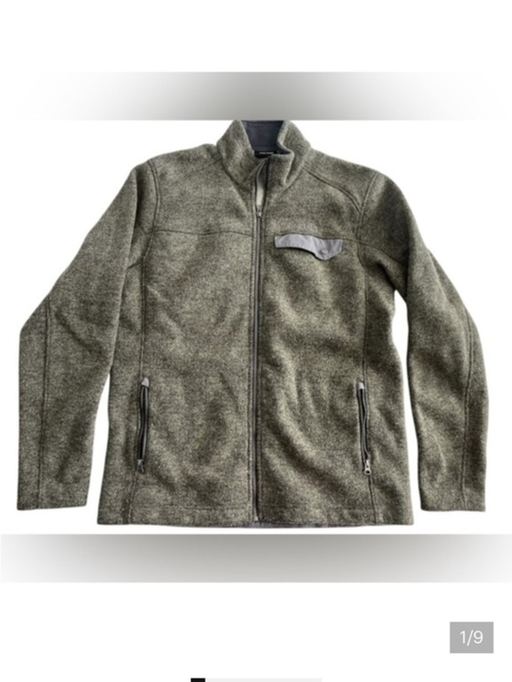 Marmot Olive Green zip up knit Jacket